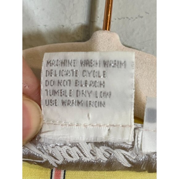 Retro Striped Top 10 Yellow Old Money Preppy Boho Classic Chic Glam Workwear 70s - Picture 7 of 10